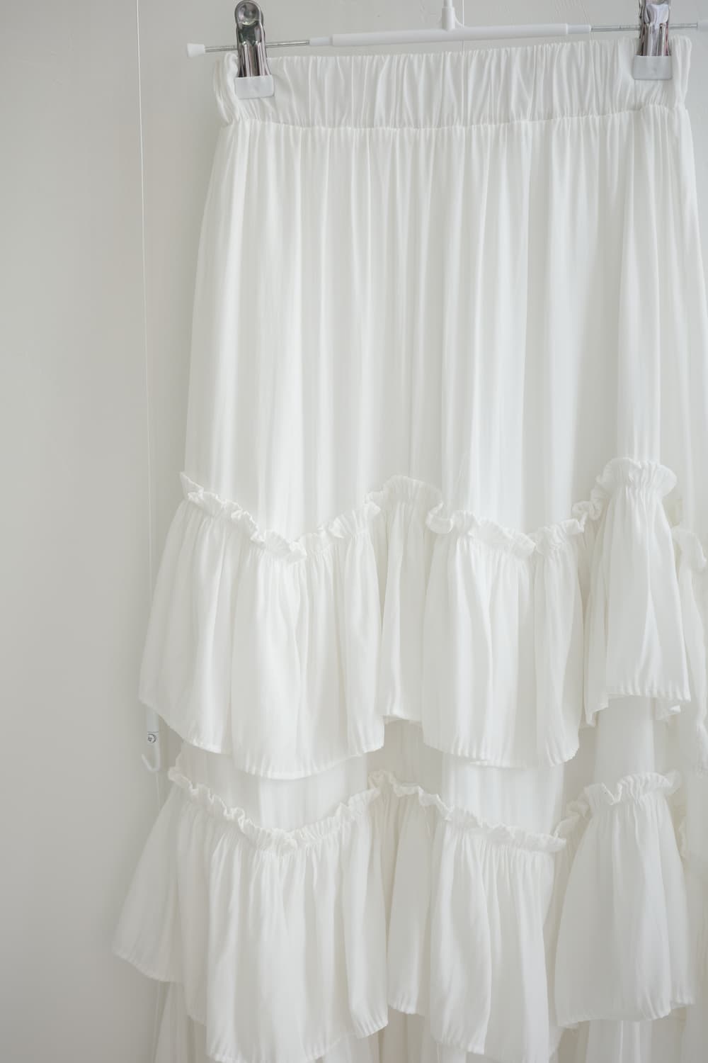 Pure white tiered ruffle layered skirt 상품이미지8
