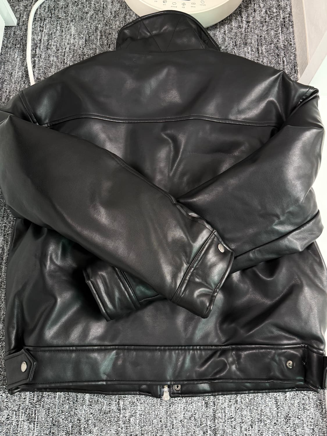 문선 비건 레더 구스다운 블루종 자켓 m사이즈 상품이미지7