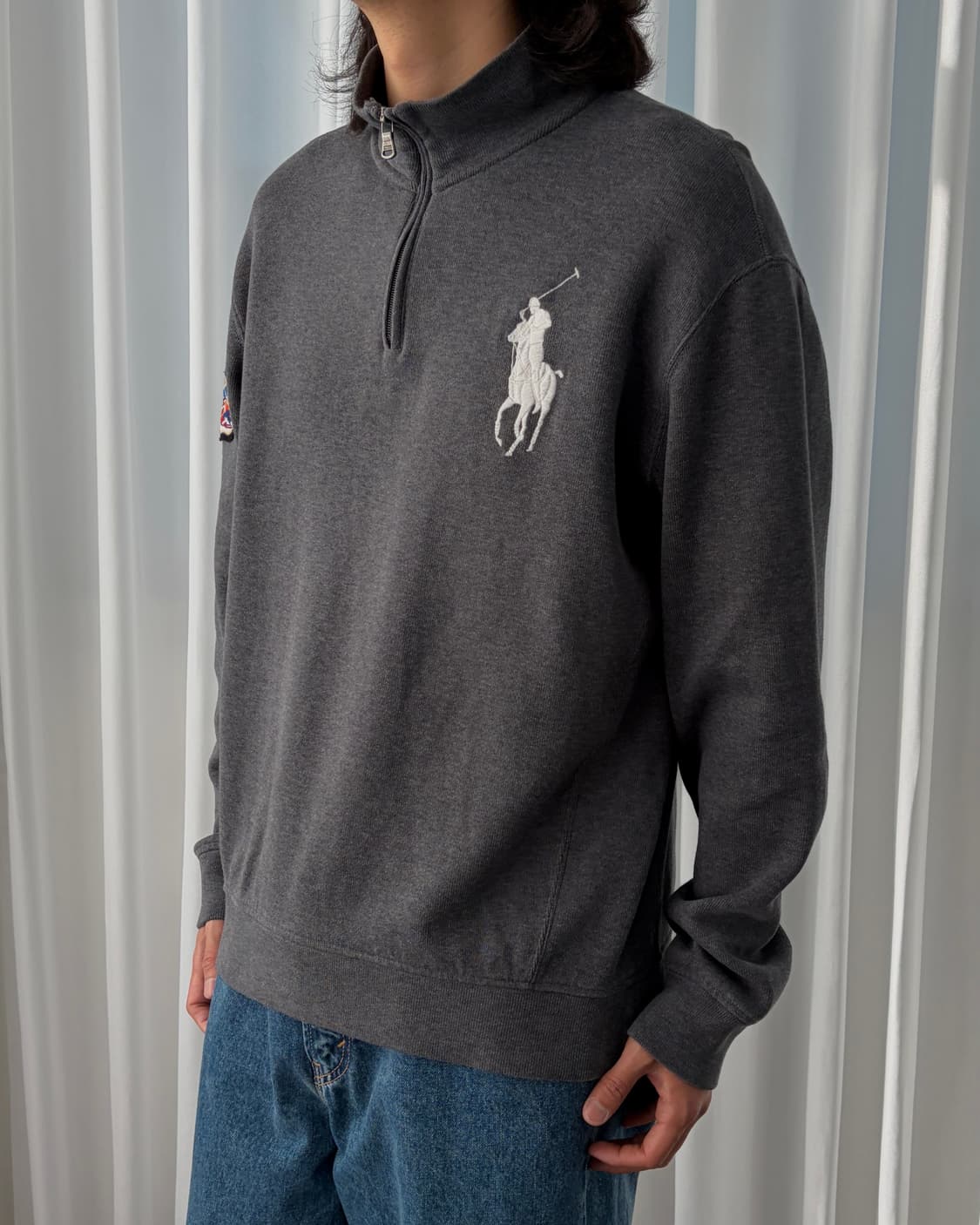 [XL]폴로 랄프로렌 빅포니 치프키프 쿼터집 코튼 니트 상품이미지1