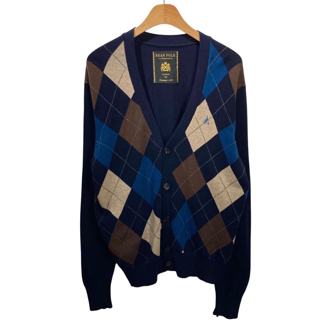 빈폴 아가일 체크 네이비 가디건 상품이미지2