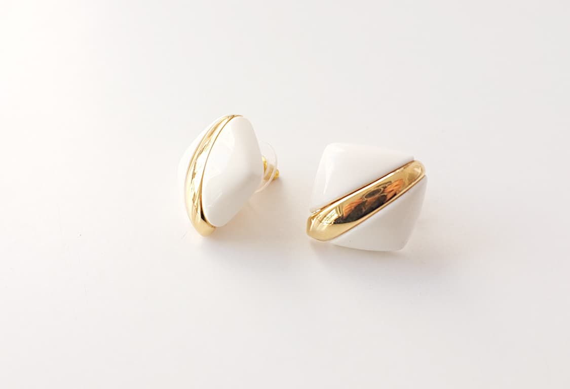 1980s Monet 포인트 화이트 빈티지귀걸이 빈티지주얼리 상품이미지6