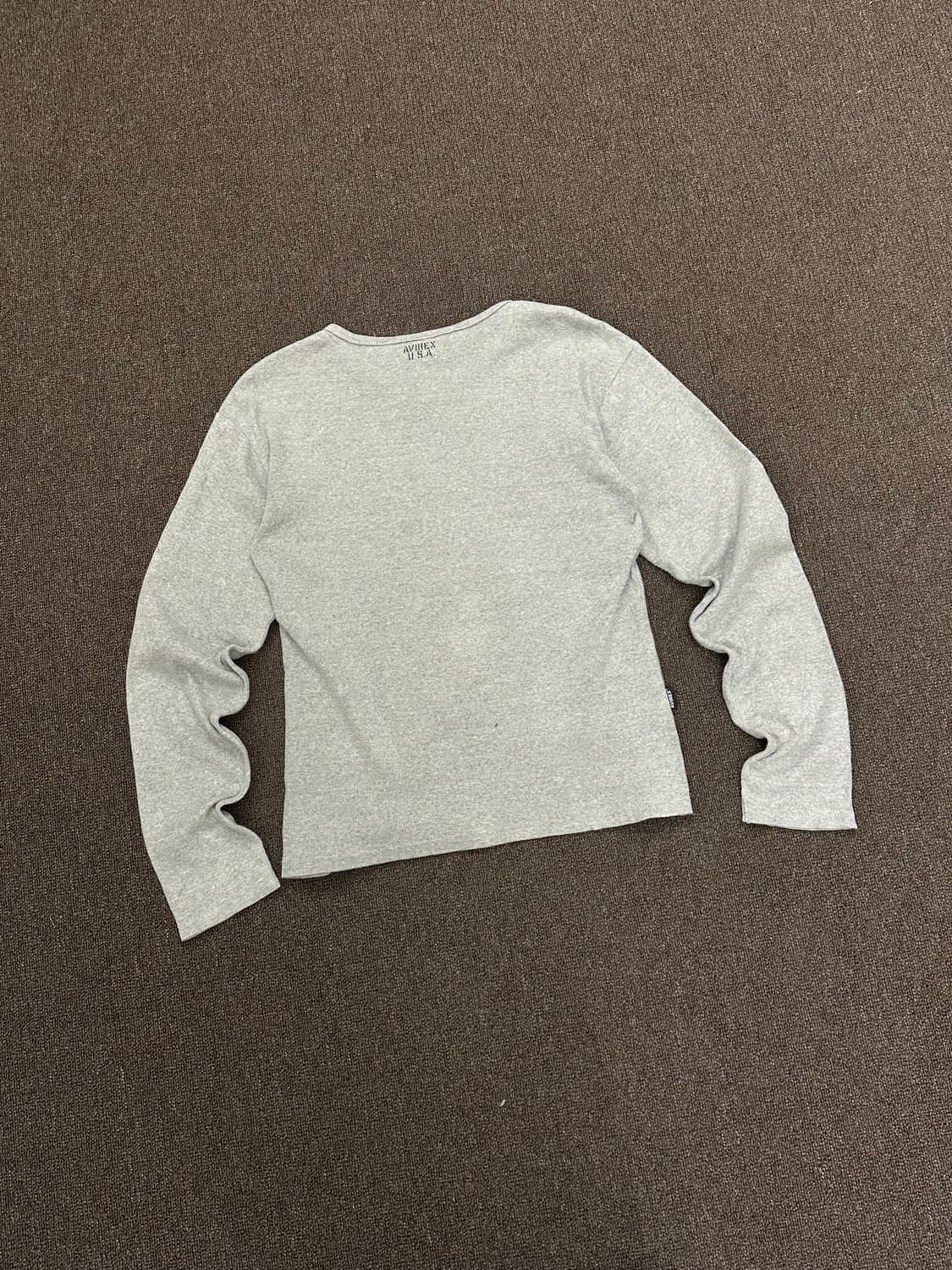 L)AVIREX vintage v넥 그레이 골지 롱슬리브 상품이미지6