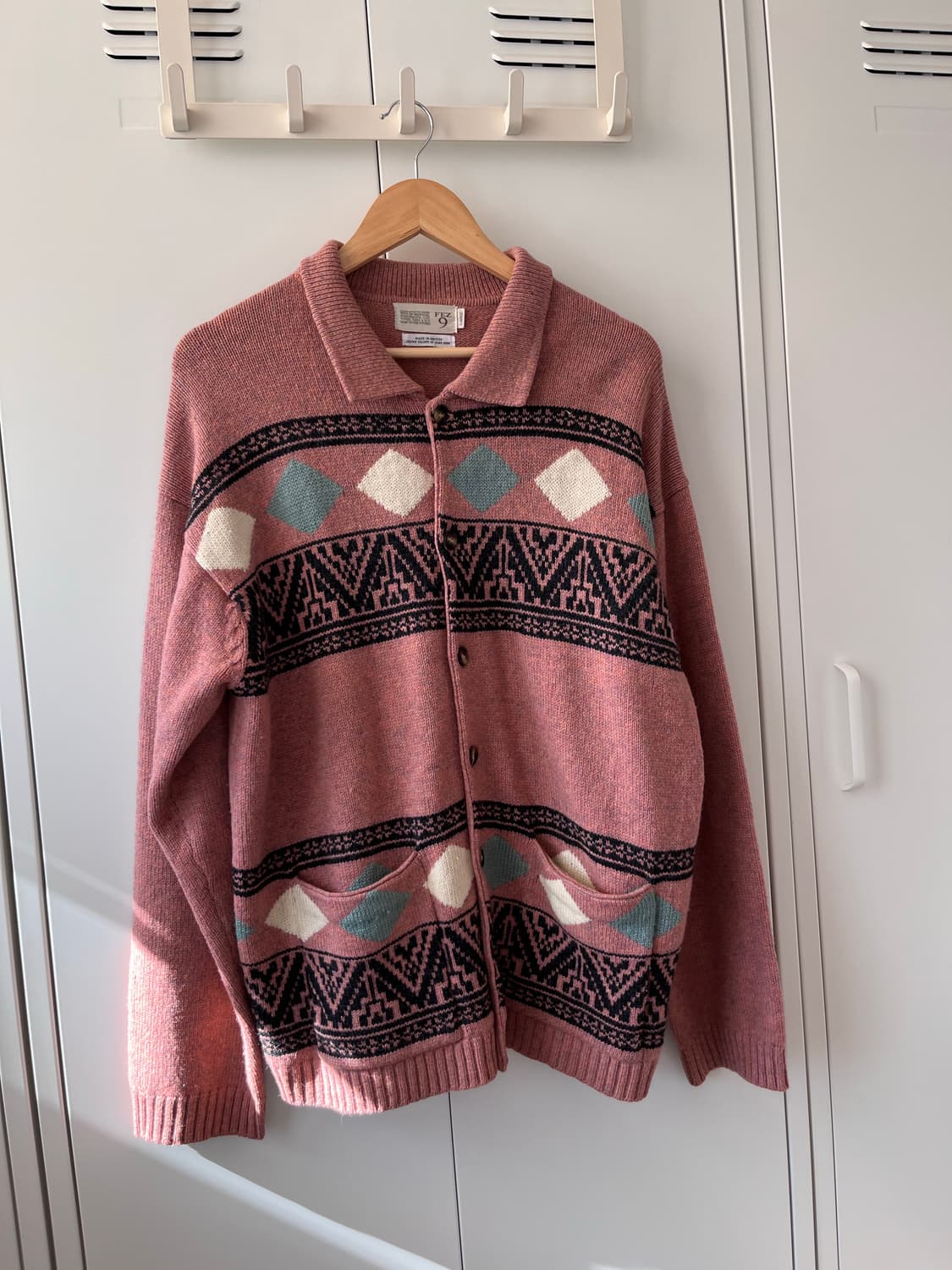 핑크 아가일 울니트 아방 가디건  상품이미지3