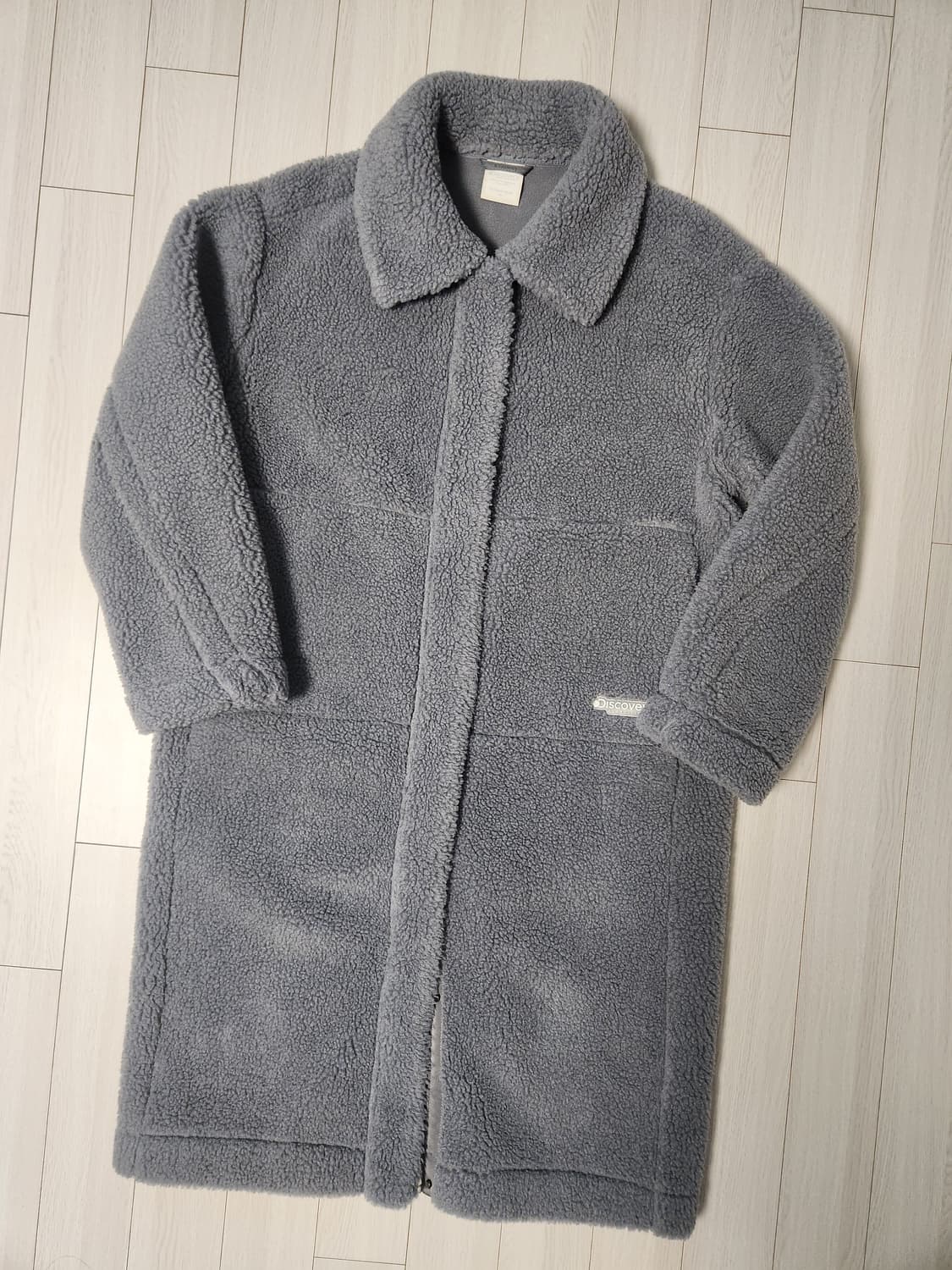 새상품급) 디스커버리 여성 코트형 롱플리스 자켓 사이즈95 m 다크블루 상품이미지1