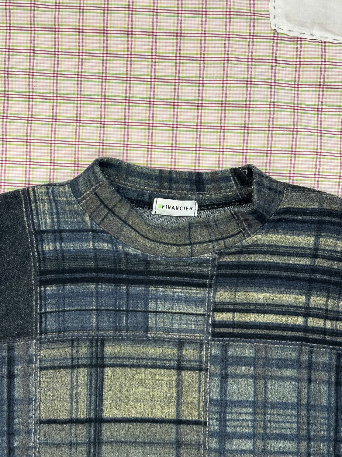 패치워크 체크 니트  상품이미지7