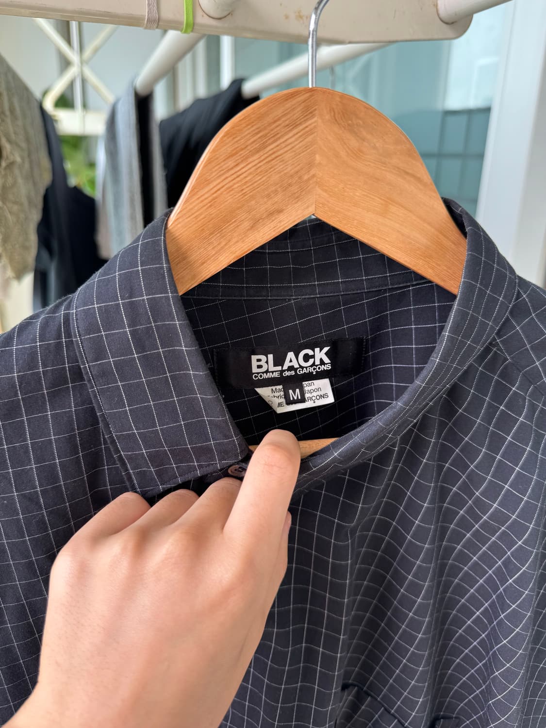 꼼데가르송 블랙 24FW Windowpane Shirt M 상품이미지7