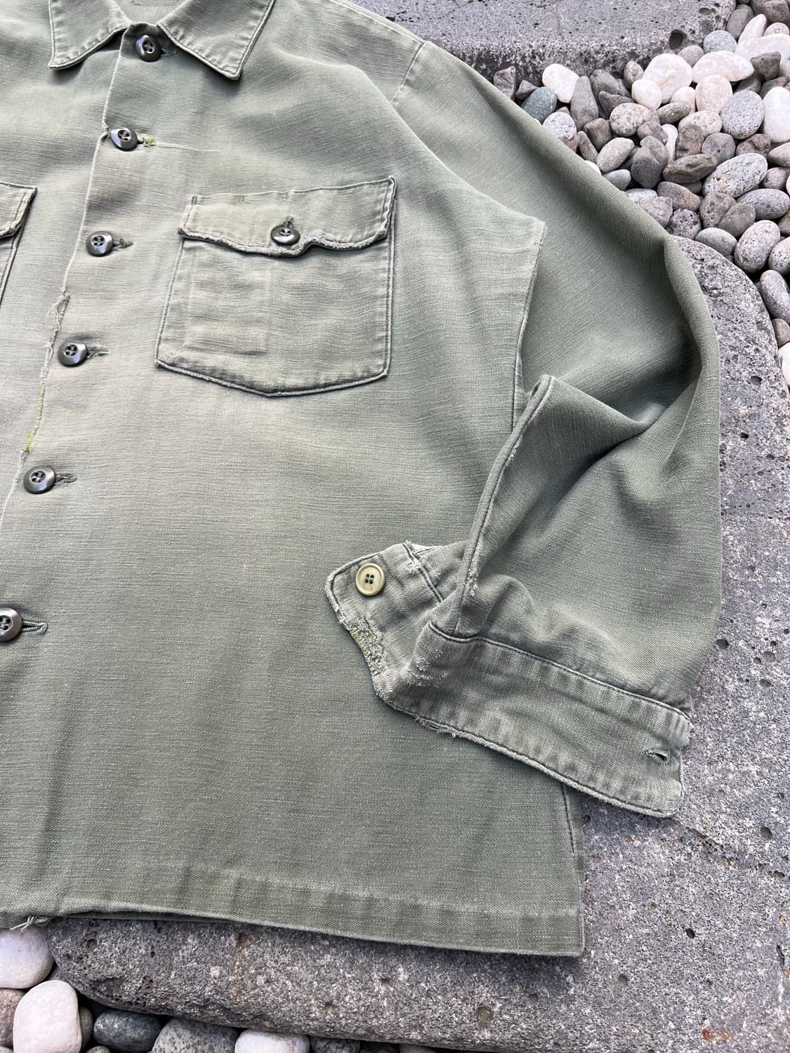 OLD DISTRESSED US ARMY OG-107 밀리터리셔츠자켓 상품이미지7