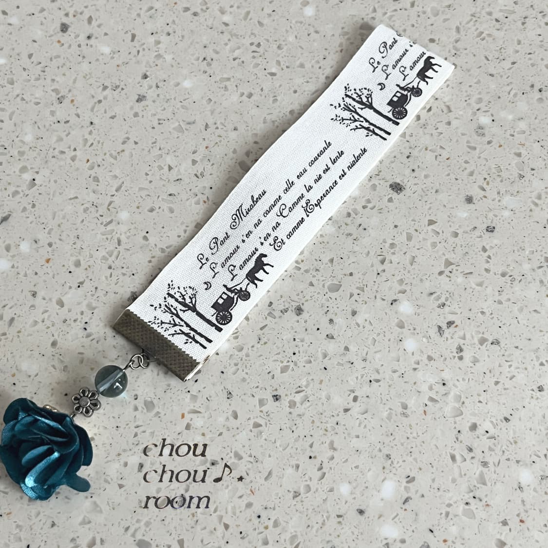 리본 펜던트 책갈피 ⊰teal flower⊱ bookmark 상품이미지3