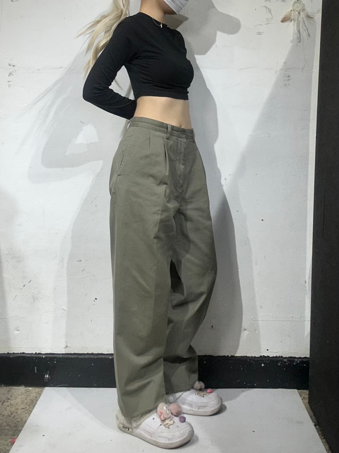 폴로 카키 면바지 와이드 치노 팬츠  상품이미지1