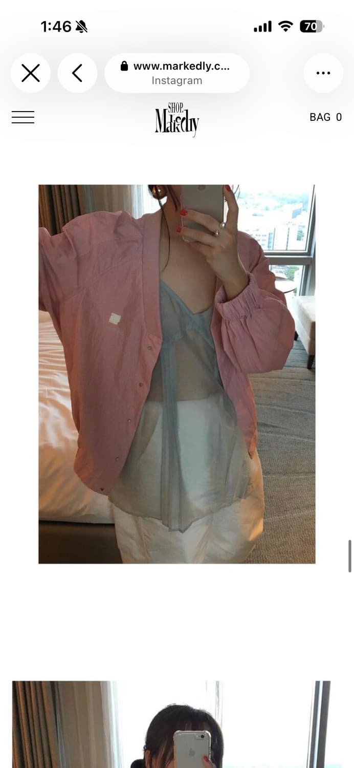 마크들리 제작 바람막이 핑크 / 블랙 상품이미지1