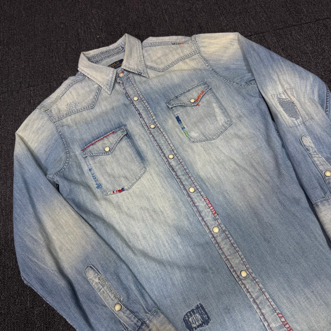 폴로 랄프로렌 해변 자수 웨스턴 셔츠 상품이미지6