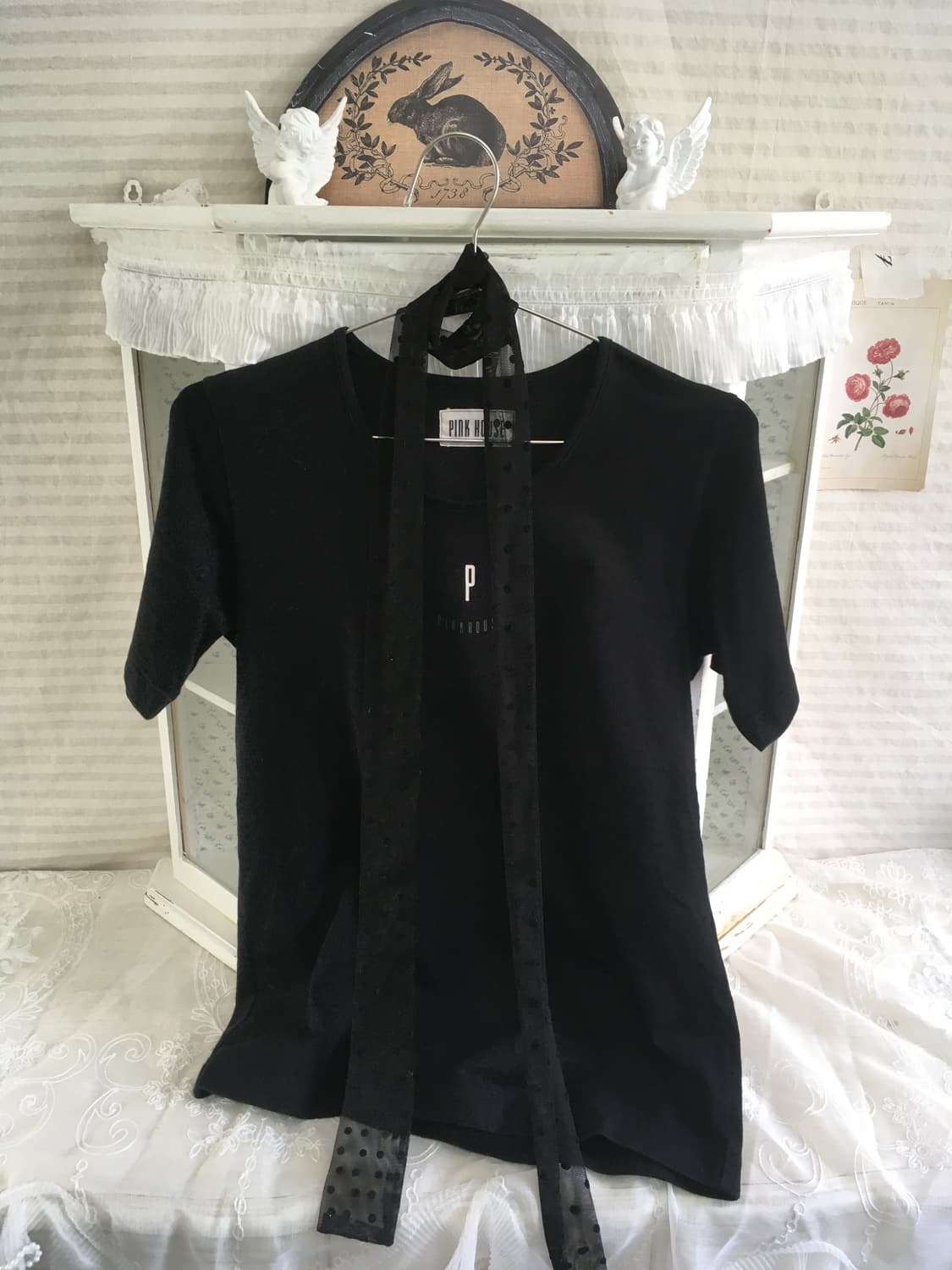 핑크하우스 블랙 프린팅 티셔츠 상품이미지8