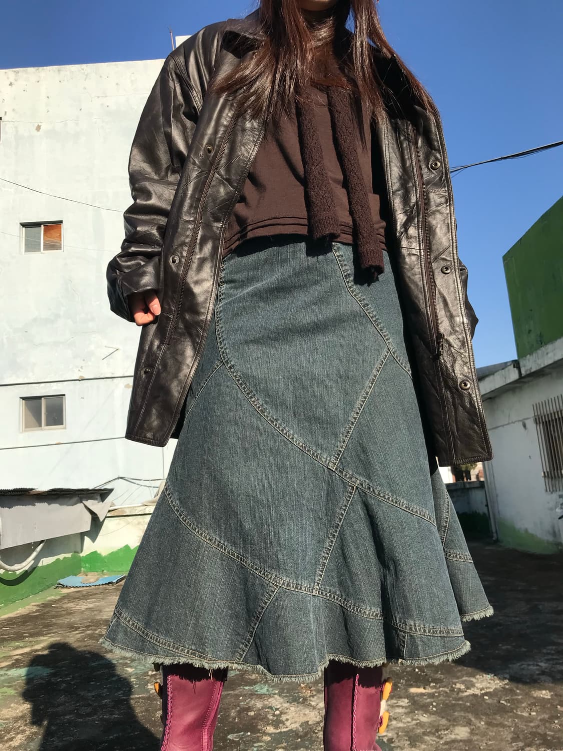 오버사이즈 블랙 레더 코트  상품이미지7