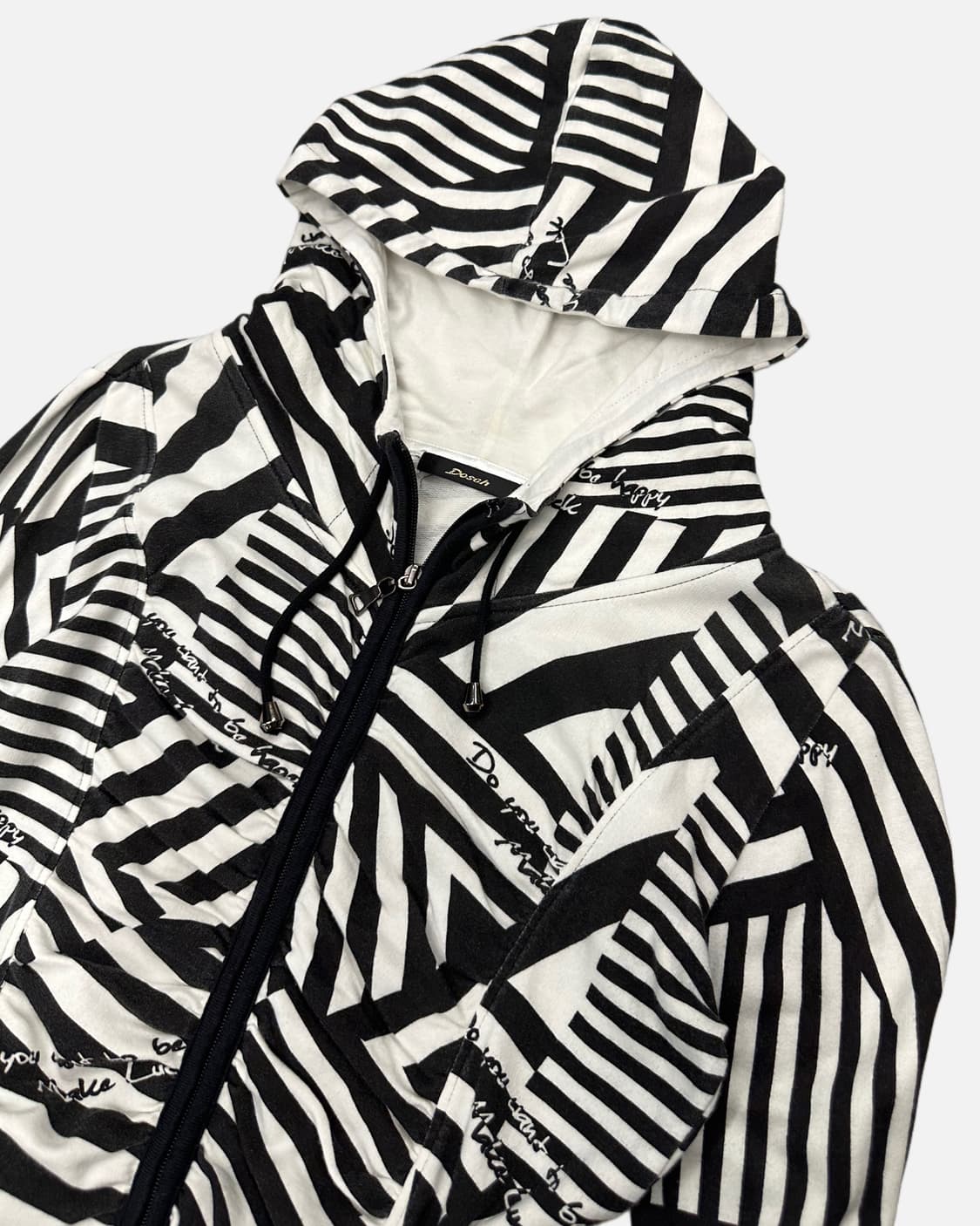 DOSCH stripe shirring hood zip-up 상품이미지4
