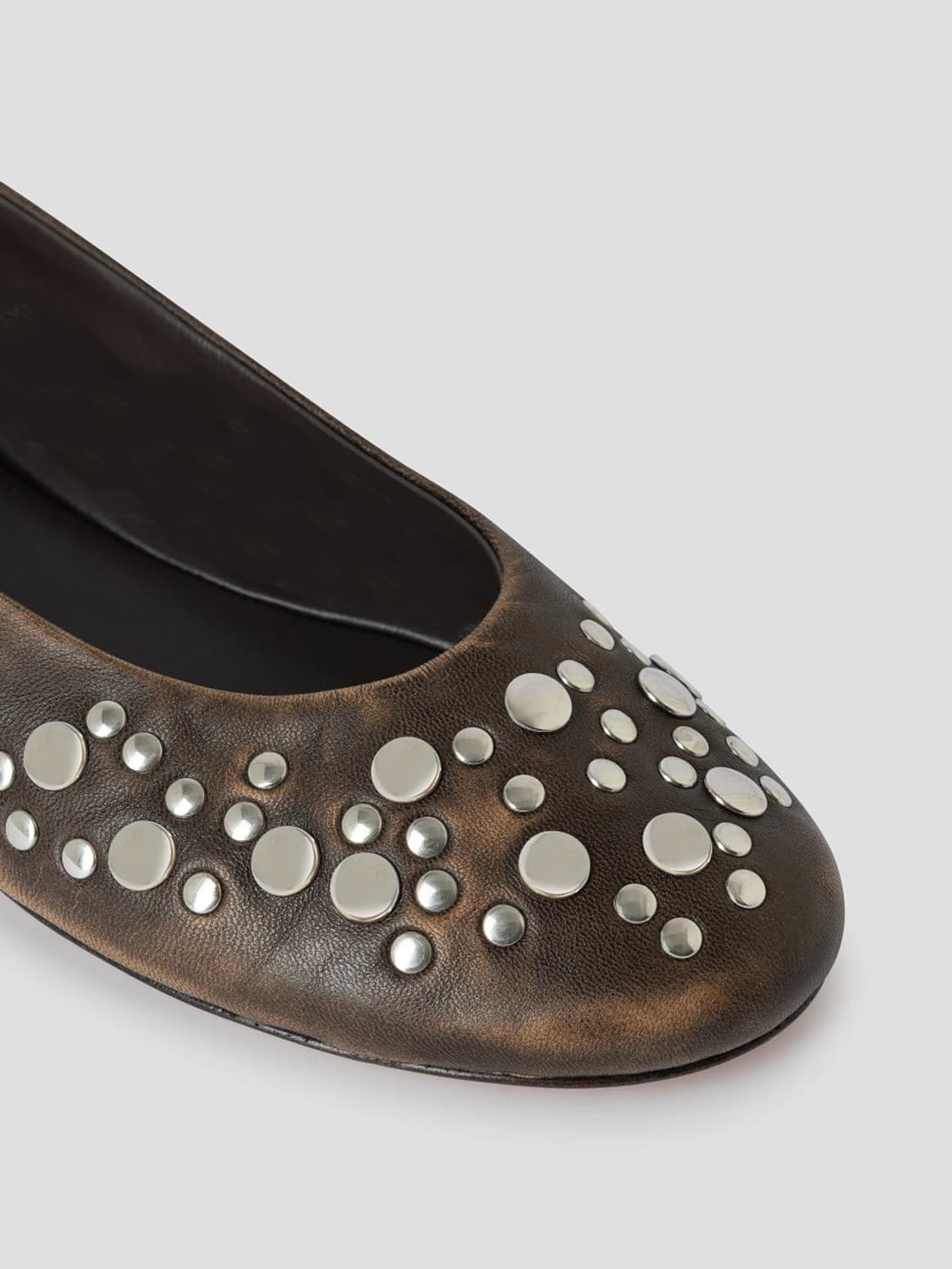 [36,37,38,39]기마구아스 스터드 발레리나 슈즈/브라운 상품이미지9