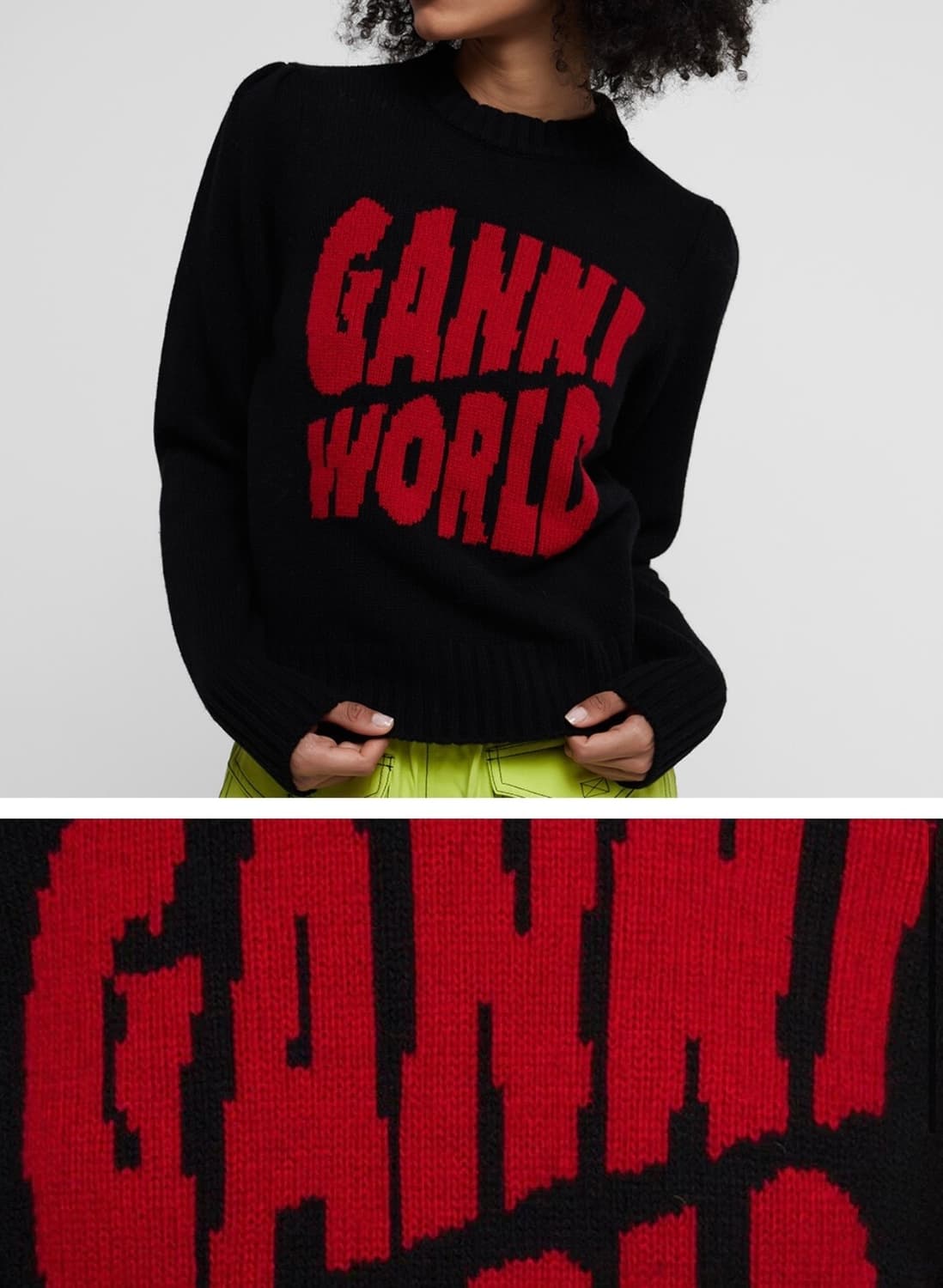 GANNI 월드 로고 니트 스웨터 상품이미지1