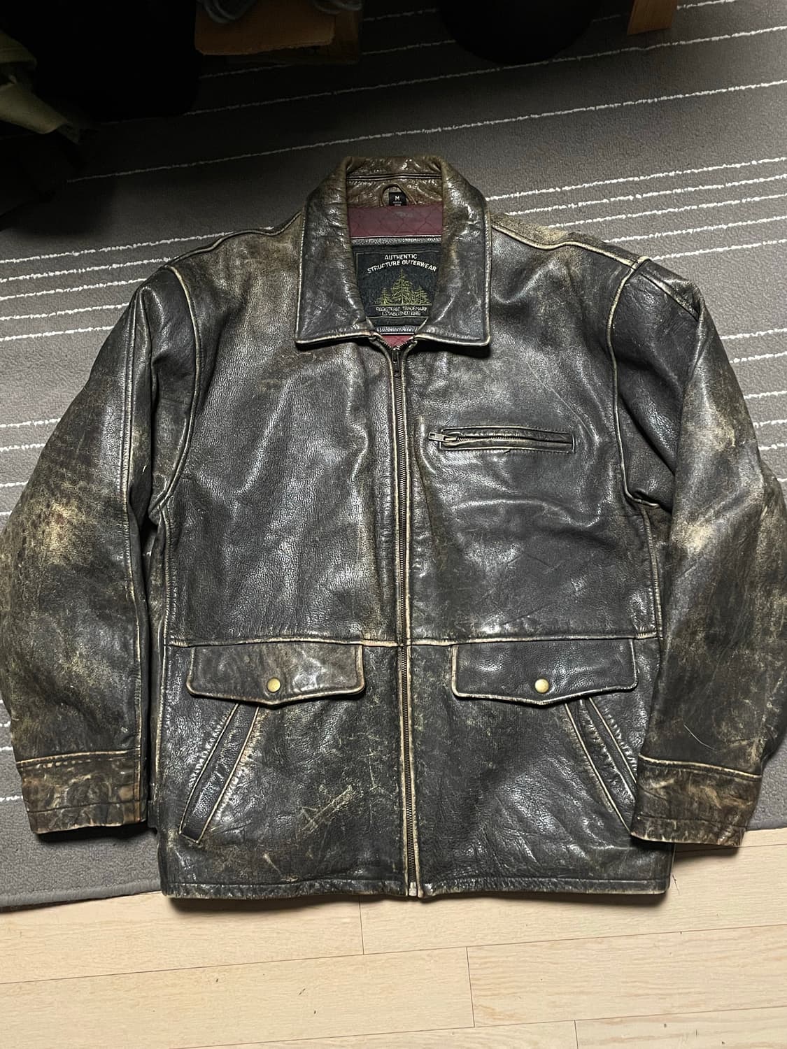 빈티지 레더 자켓 상품이미지1