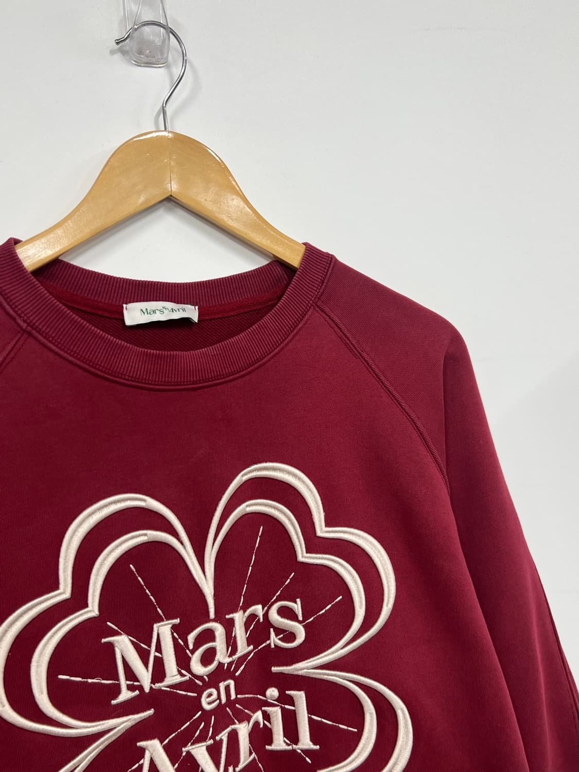 마스언에브릴 플라워 빅로고 버건디 맨투맨 상품이미지2