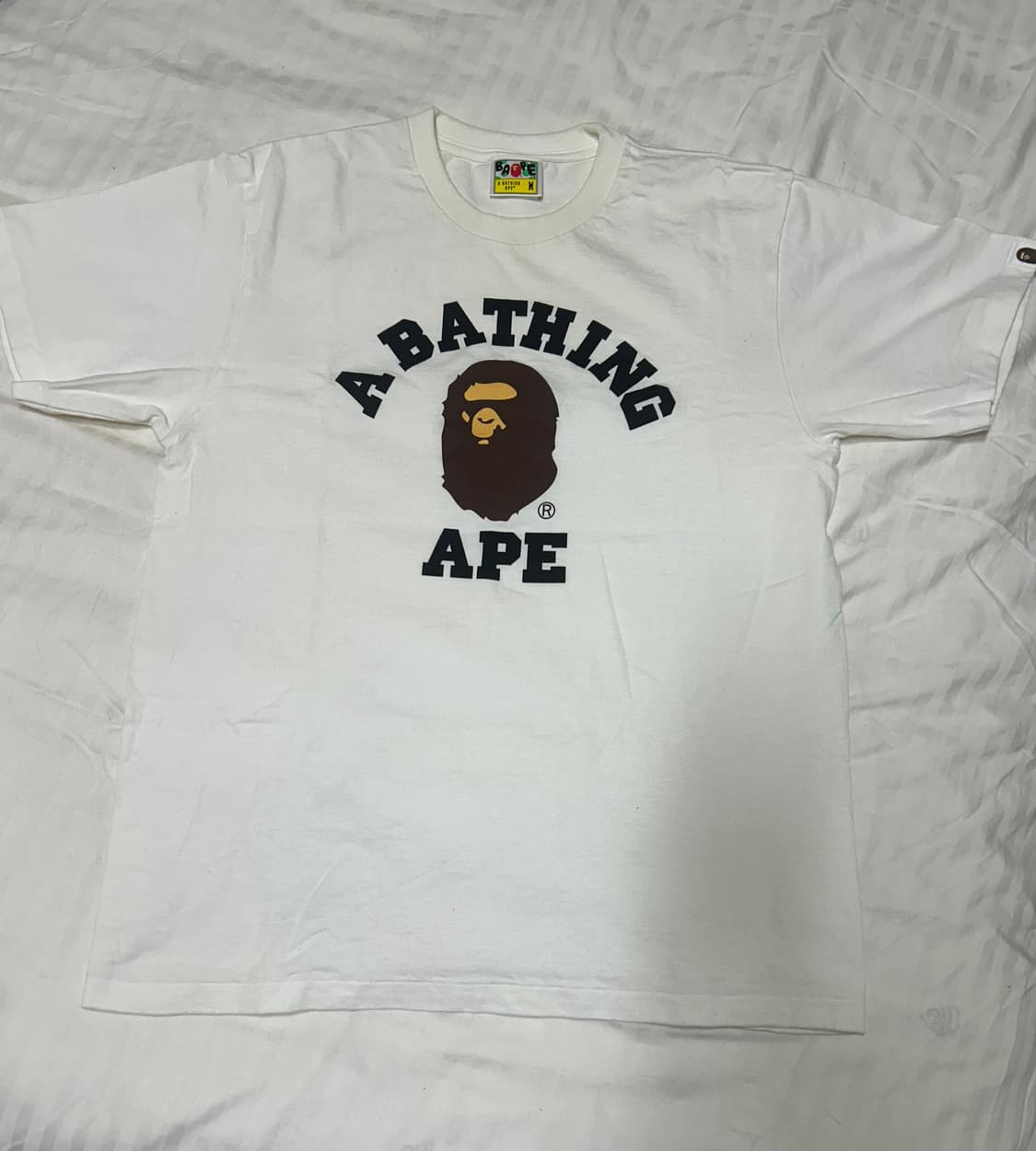 베이프 컬리지 티셔츠 화이트 M 상품이미지2