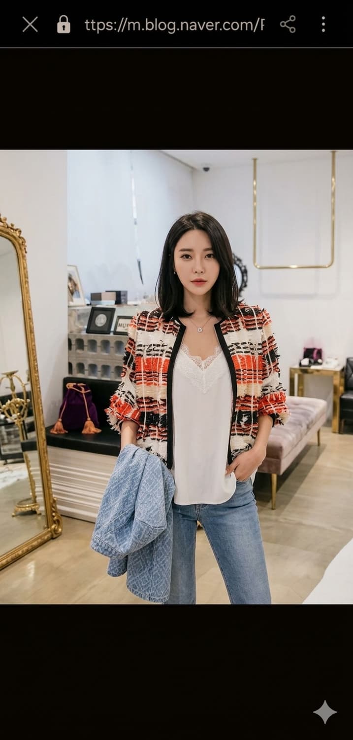 [AMODEDIOSA] 유니크한 입체 텍스처 트위드 집업 점퍼 상품이미지1