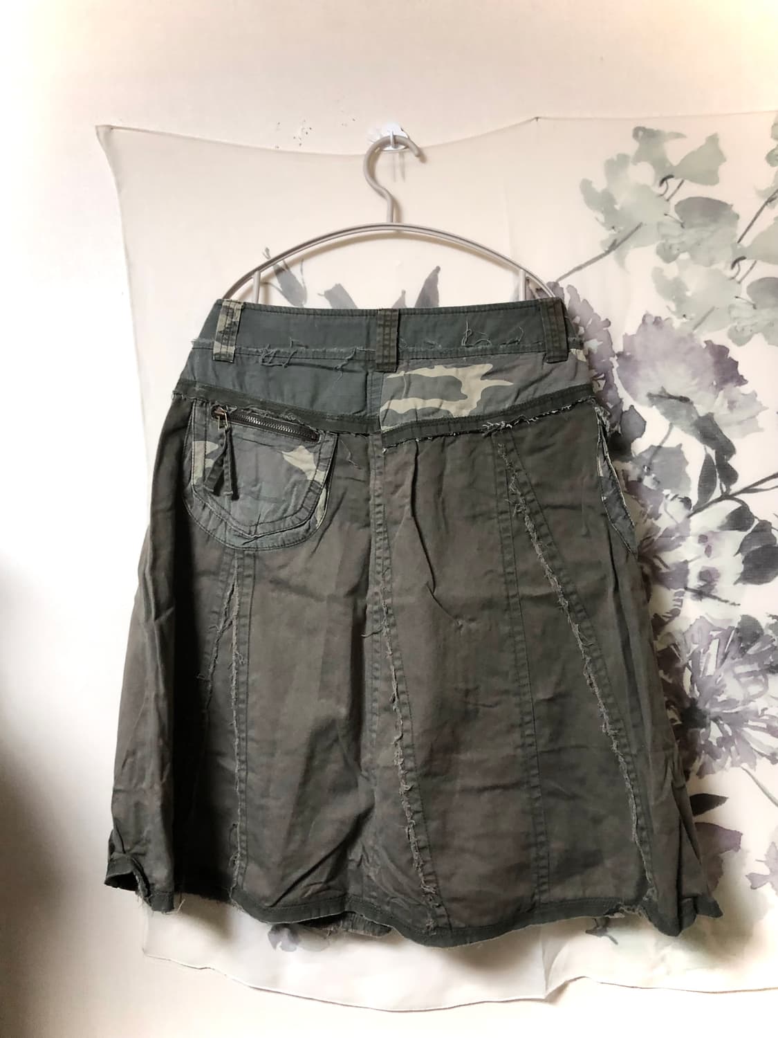 버카루 빈티지 스커트 카고 모리 패치워크 상품이미지2