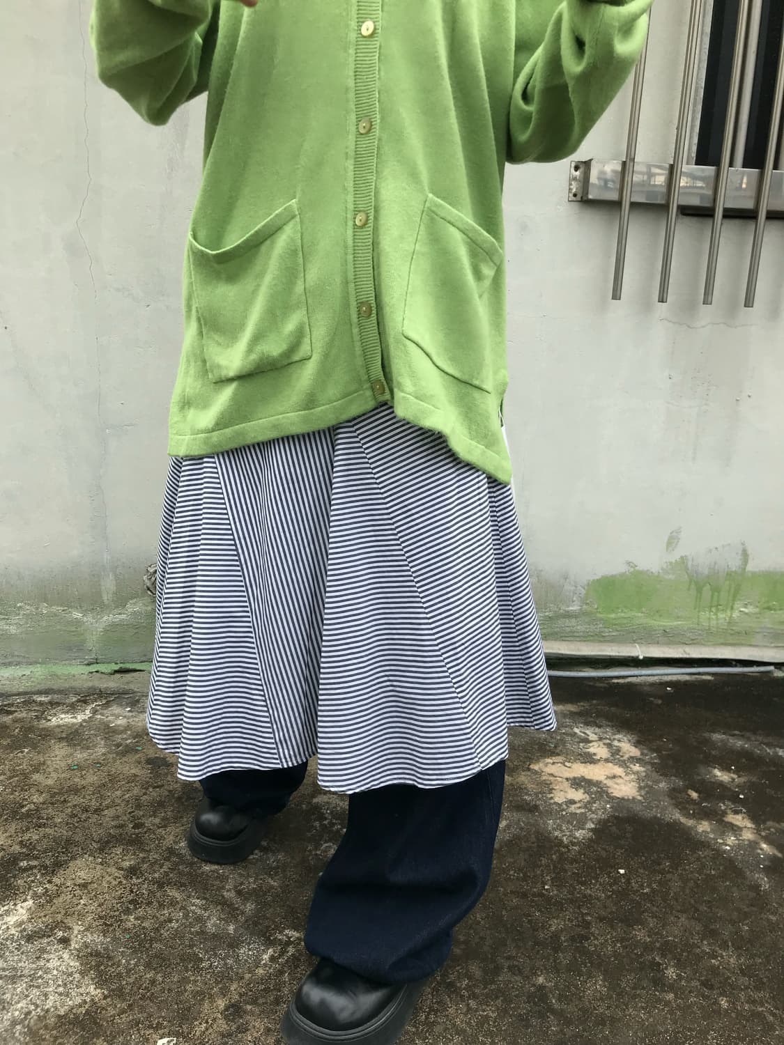 믹스 스트라이프 스커트 상품이미지2