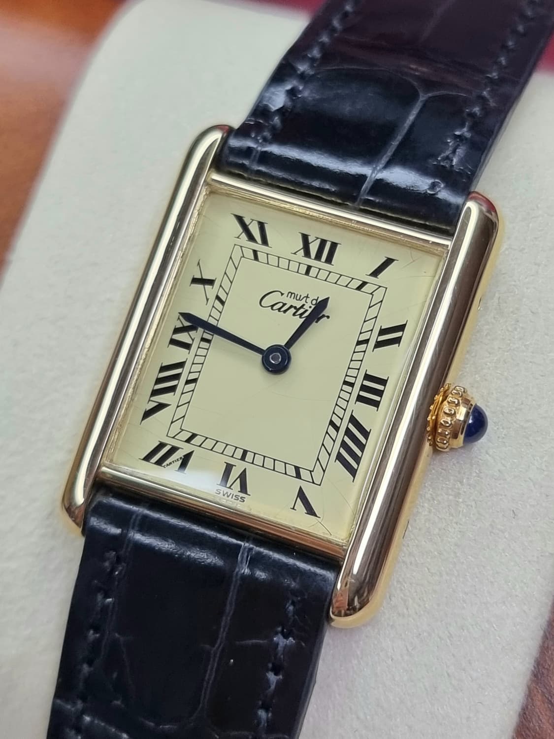 까르띠에 빈티지 탱크머스트 L 샴페인다이얼 핀버클 시계 (남녀 공용) 상품이미지2