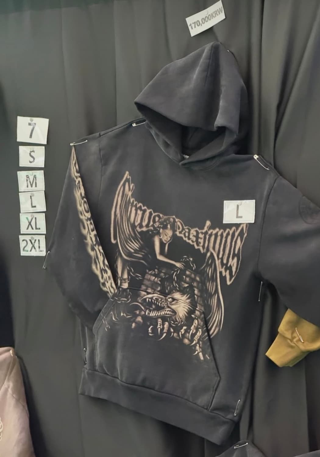 트래비스스캇 콘서트 MD BLACK SPRAY HOODIE XL 상품이미지1
