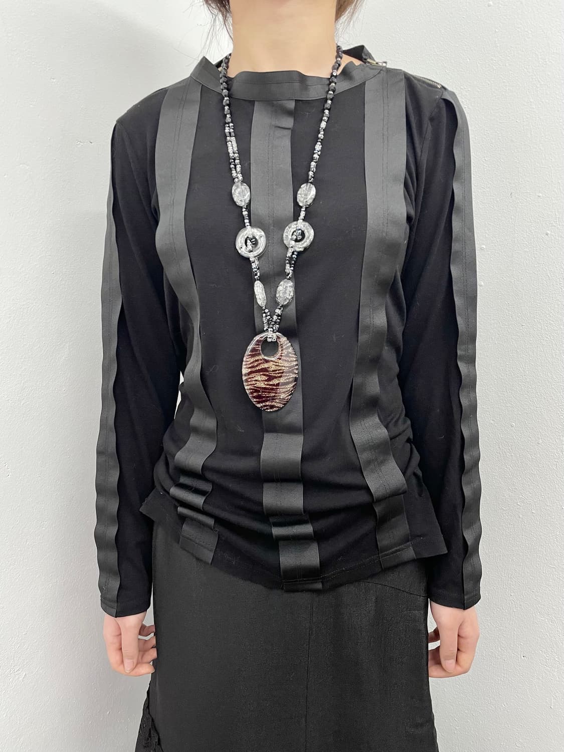 블랙 본디지 지퍼 슬리브 상품이미지3