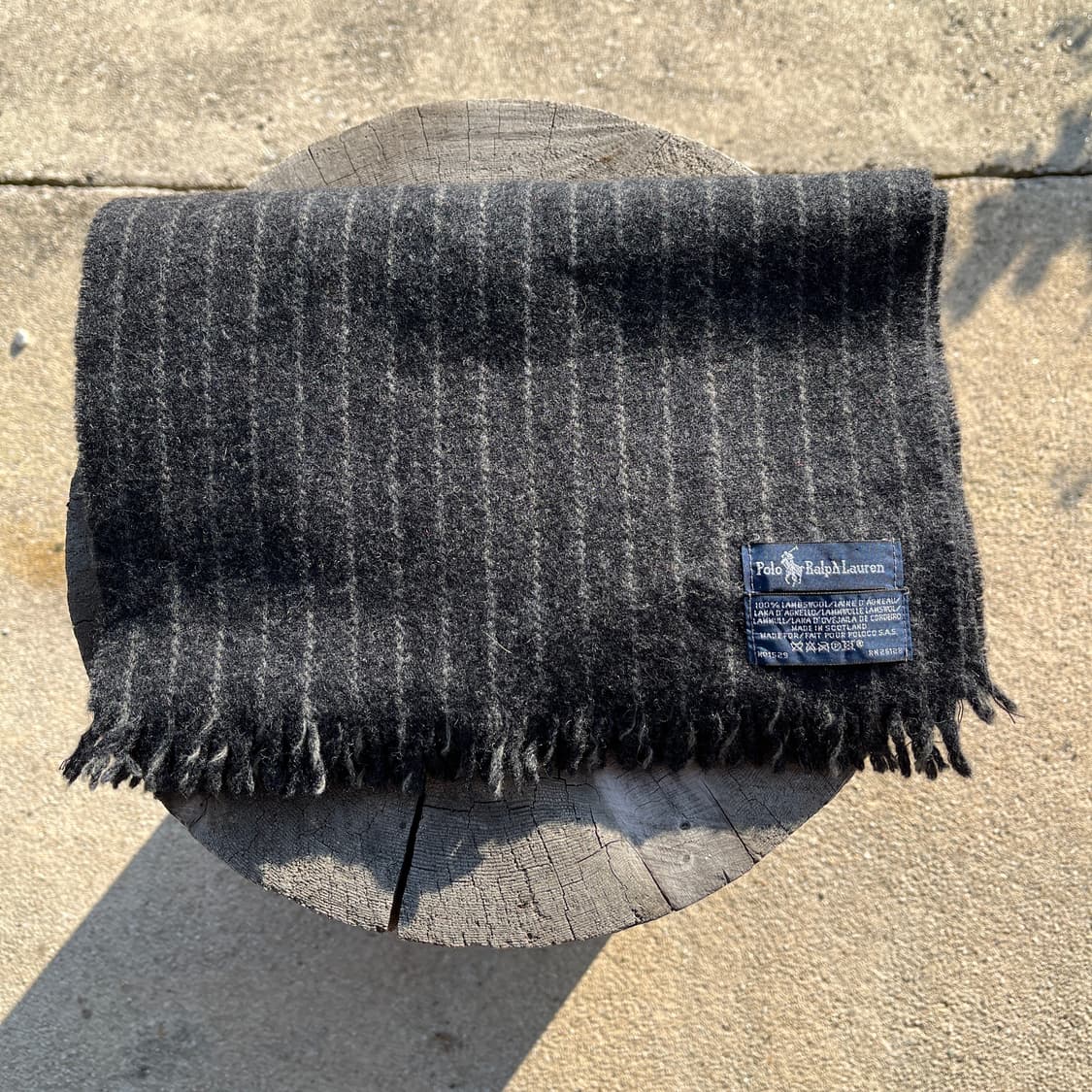90s 폴로랄프로렌 스코틀랜드 차콜 머플러  상품이미지2