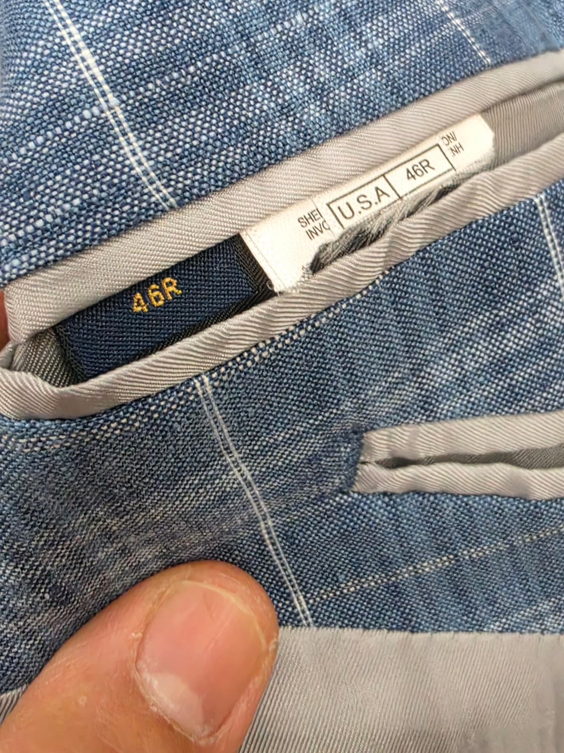 [새상품/최종할인] 브룩스브라더스 린넨 블루체크 2버튼 46R 107 상품이미지4