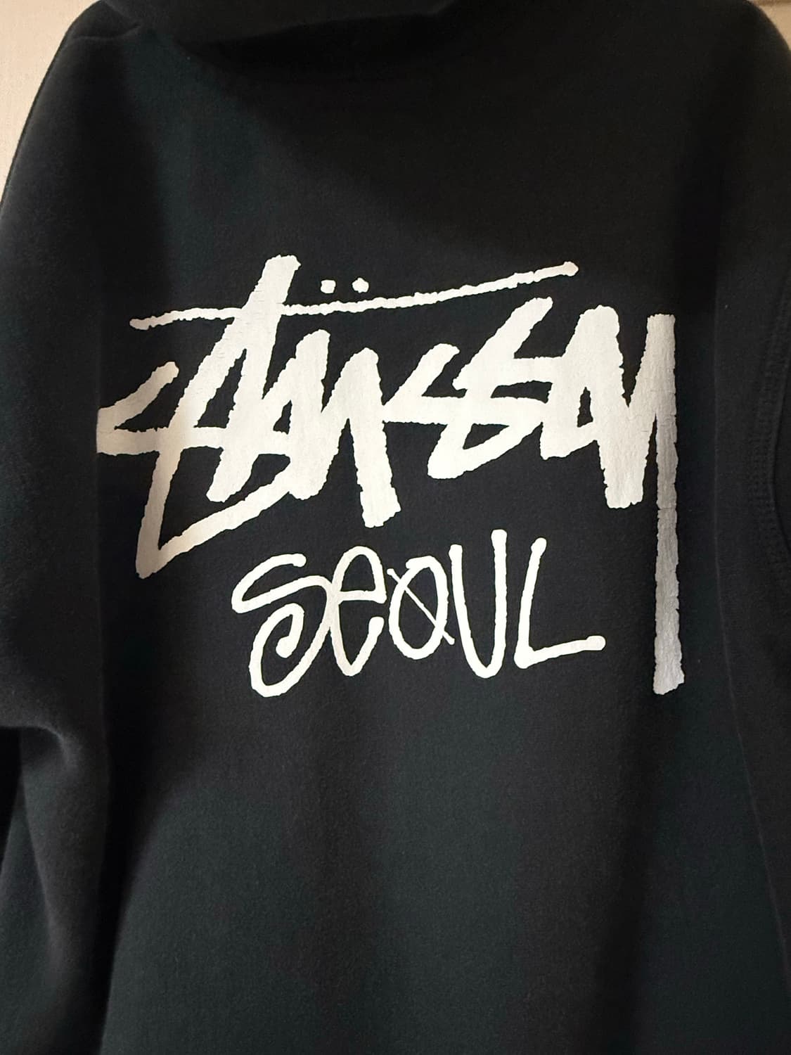 스투시 서울 스탁 후드 블랙 M 상품이미지3