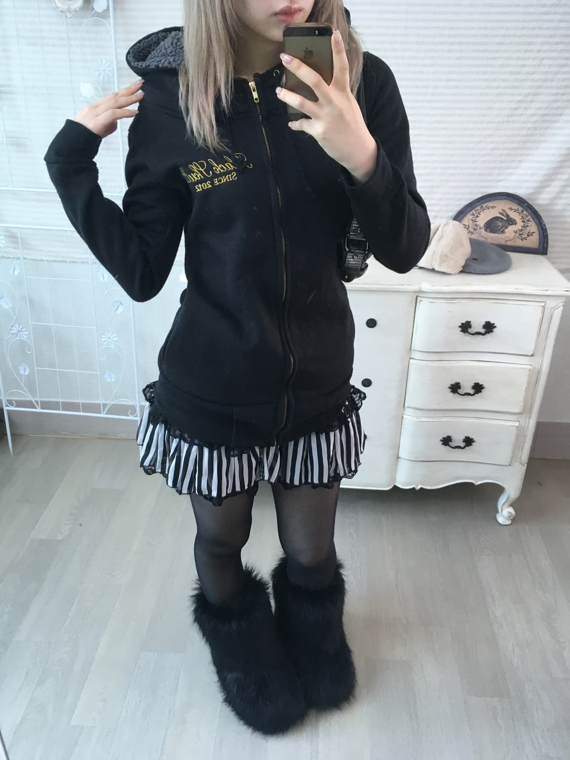 일본빈티지 고스펑크 스컬 후드집업  상품이미지7