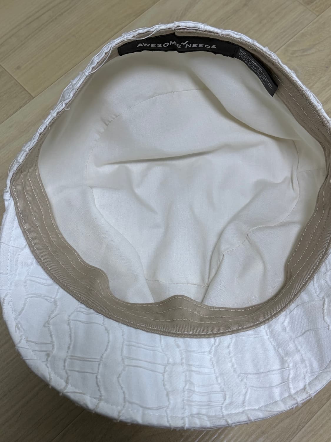 벨보이 캡_리본_웨이브 화이트 상품이미지3