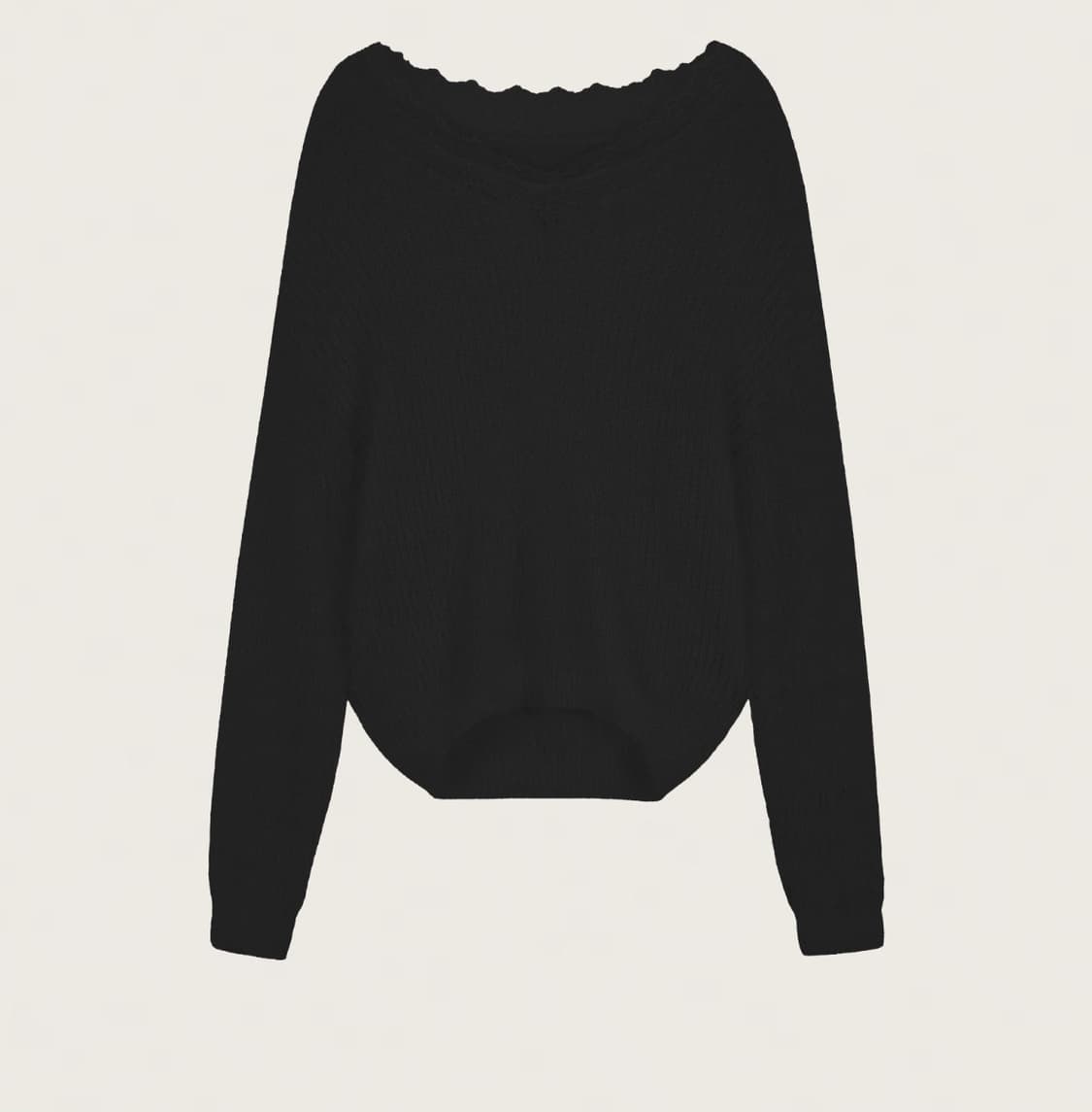 [택달린 새상품] 클리시어 블러쉬 레이스 오프숄더 니트 블랙 블러시 상품이미지1