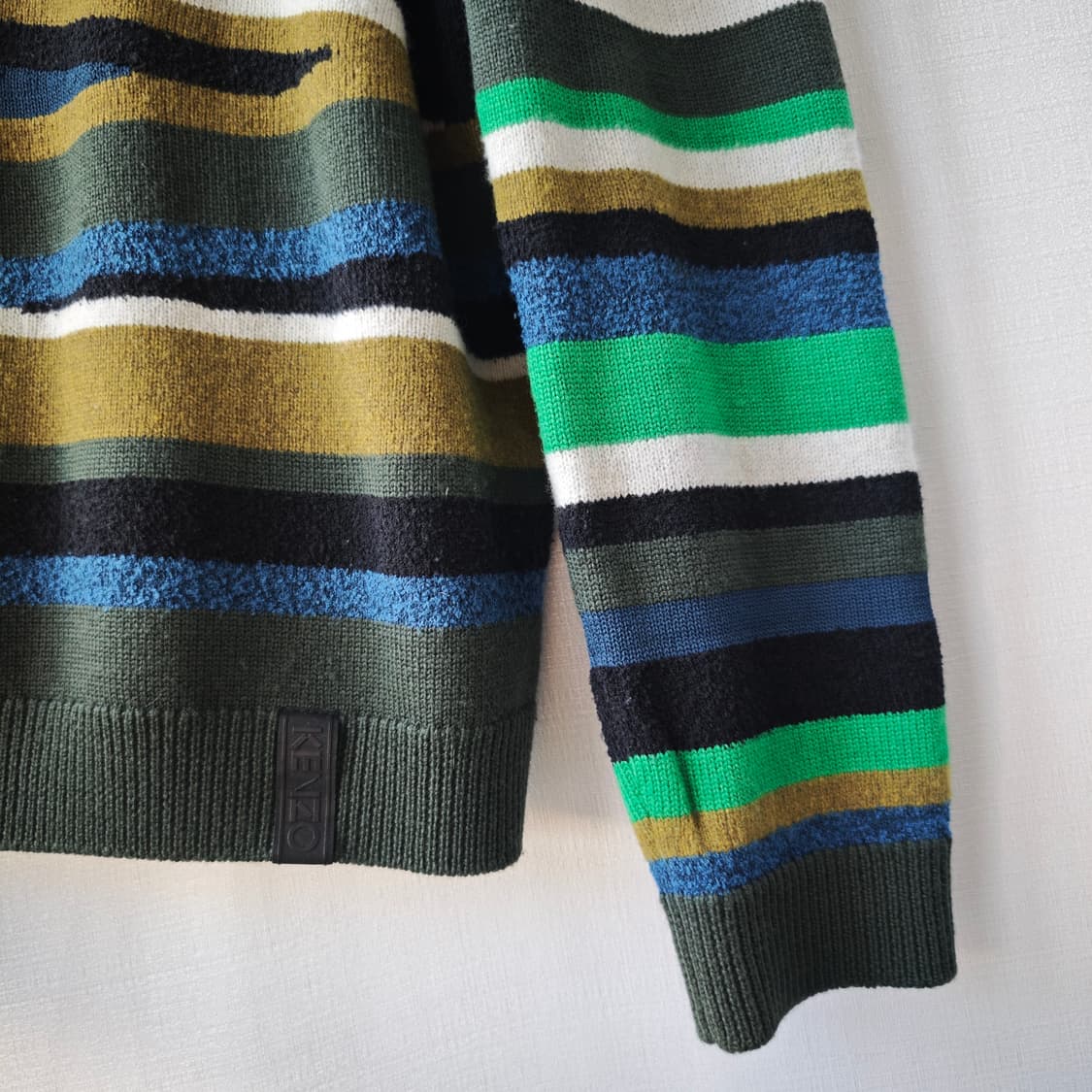 겐조 스트라이프 풀오버 니트 그린 블루 XL 상품이미지3