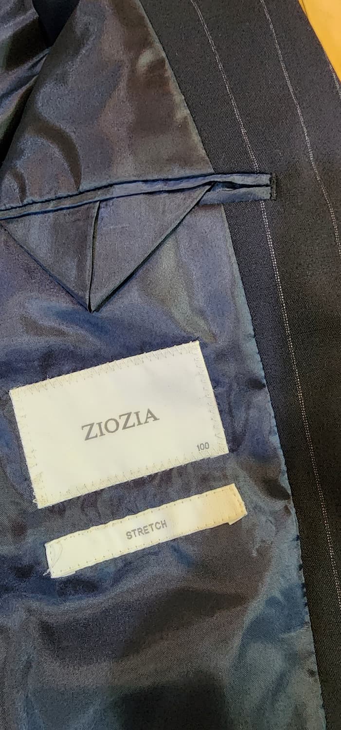 지오지아 핀 스트라이프 네이비 자켓 슬림L 상품이미지8