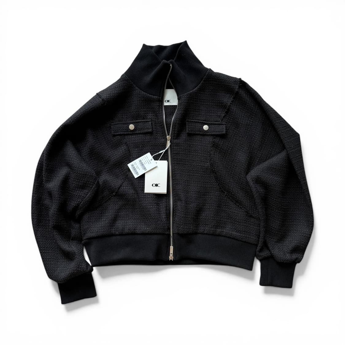 오아이오아이 클래식 트위드 집업 [BLACK] 상품이미지6