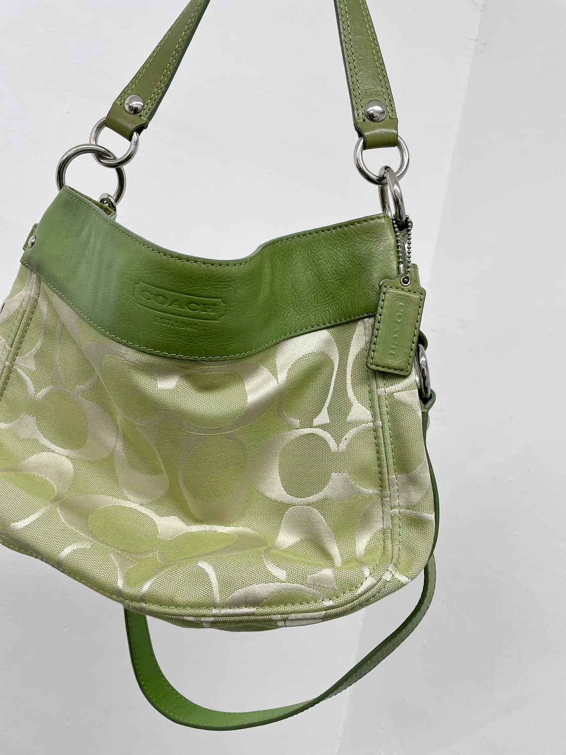 코치 페어리 연두 자카드 숄더백 상품이미지2