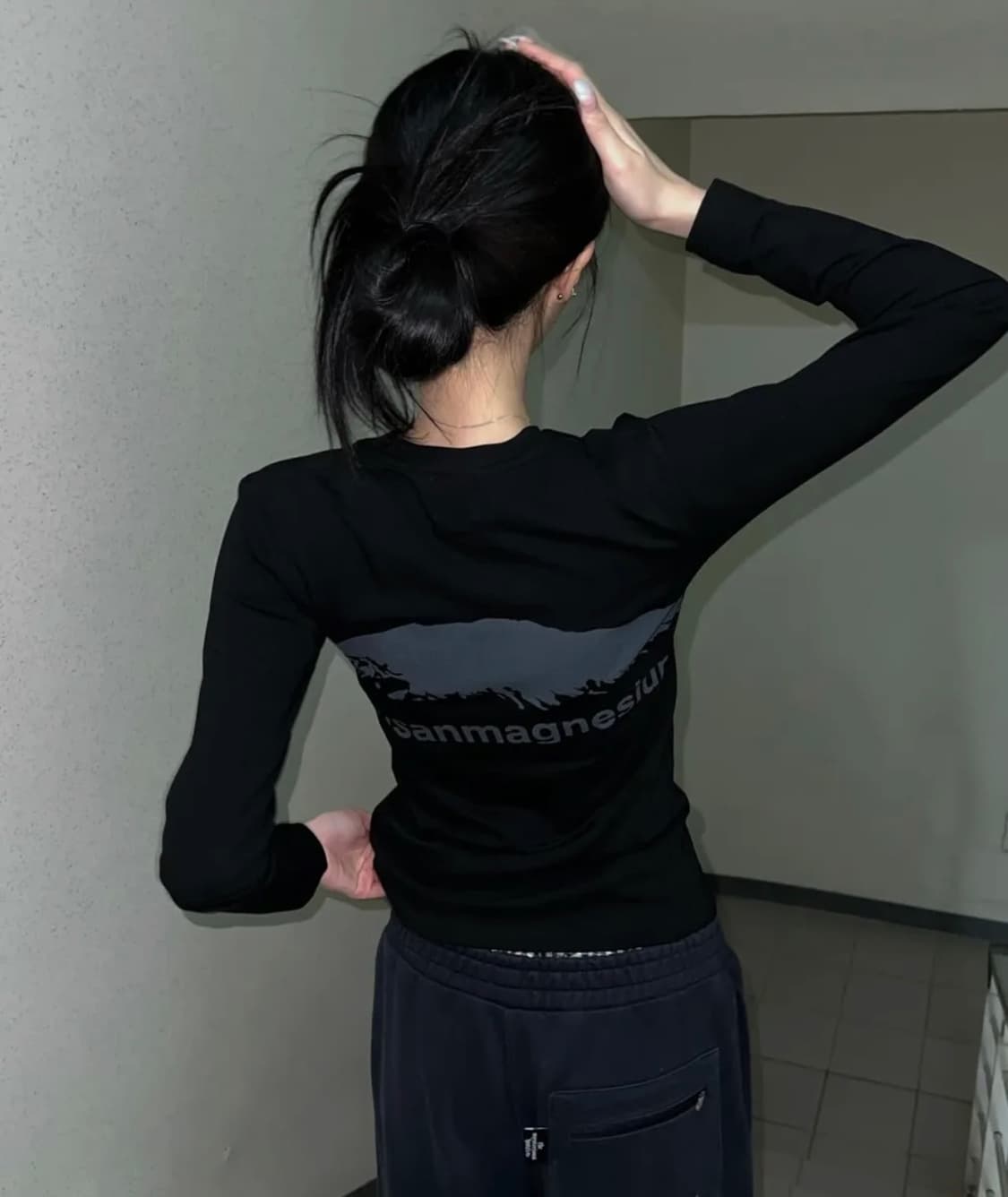 탄산 마그네슘 롱슬리브 블랙 상품이미지3