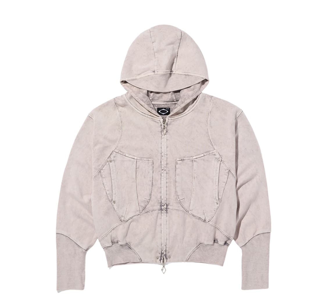 미스치프 빅포켓 후드 블리치드 핑크 그레이 M 상품이미지1