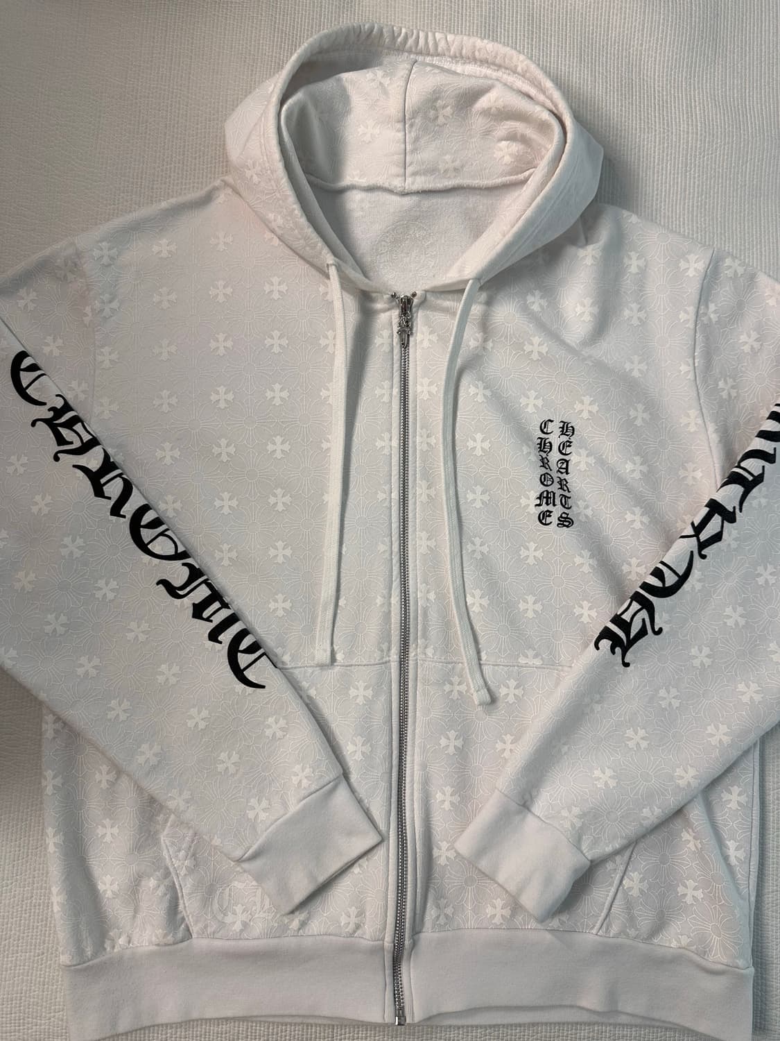 (레어) 크롬하츠 버티컬 플러스 로고 후드집업 화이트 M 상품이미지1