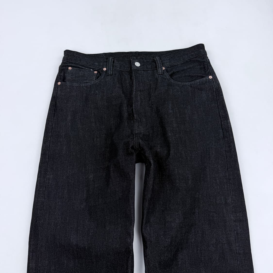 아웃스탠딩 40S SELVEDGE STRAIGHT PANTS  블랙 상품이미지3