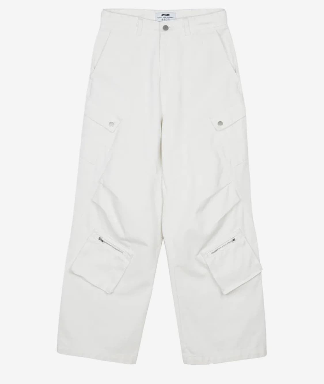 Slant Pleats Multi Cargo Pants_White 상품이미지1