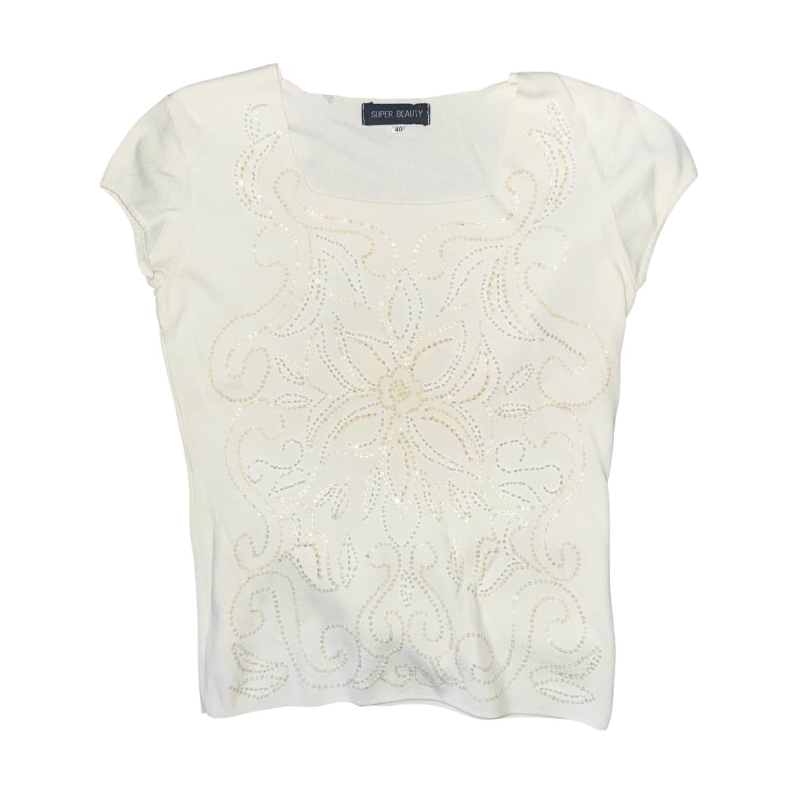 White Embroidery t-shirt 상품이미지1