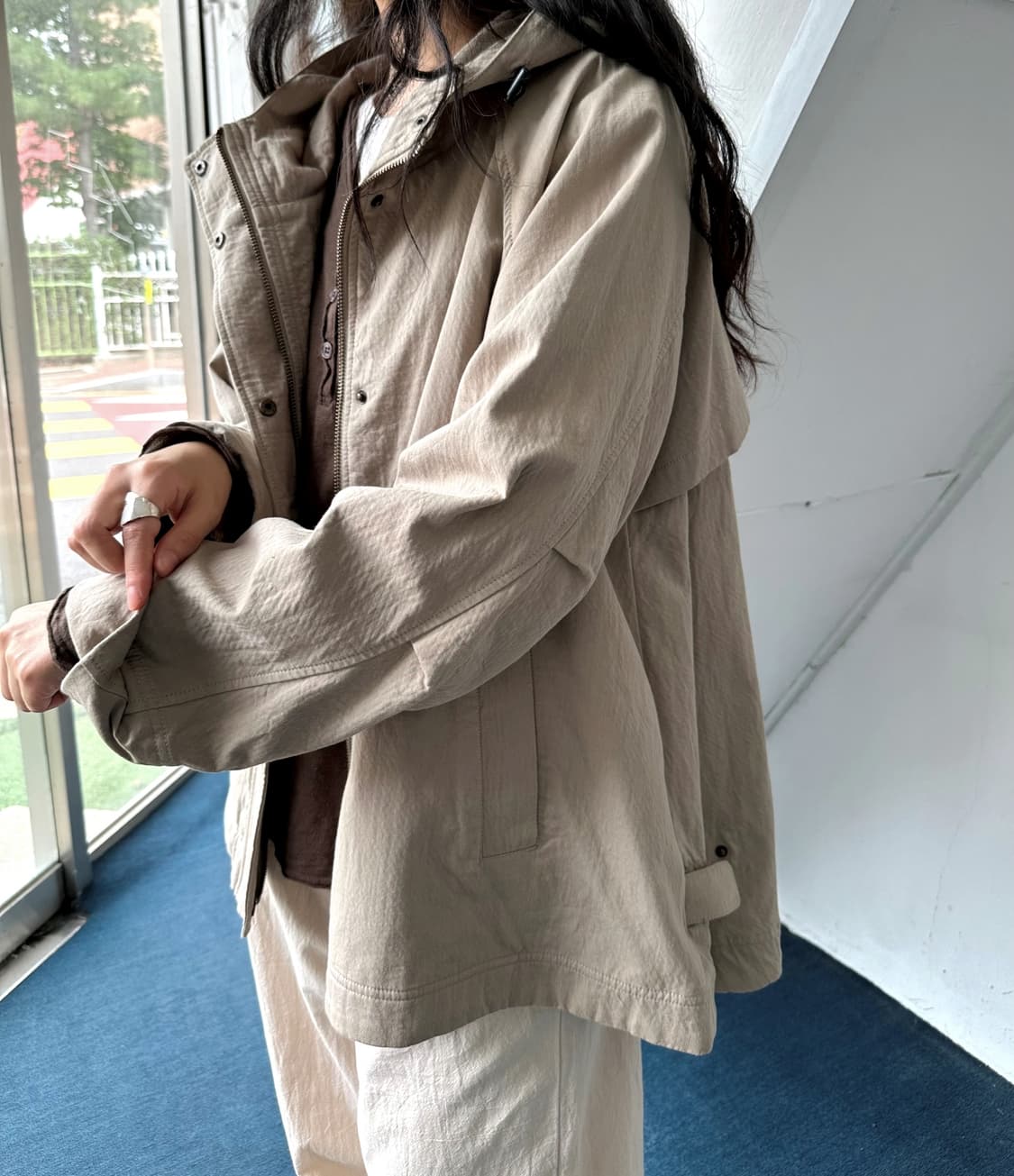 Natural cotton mid mods coat 상품이미지5