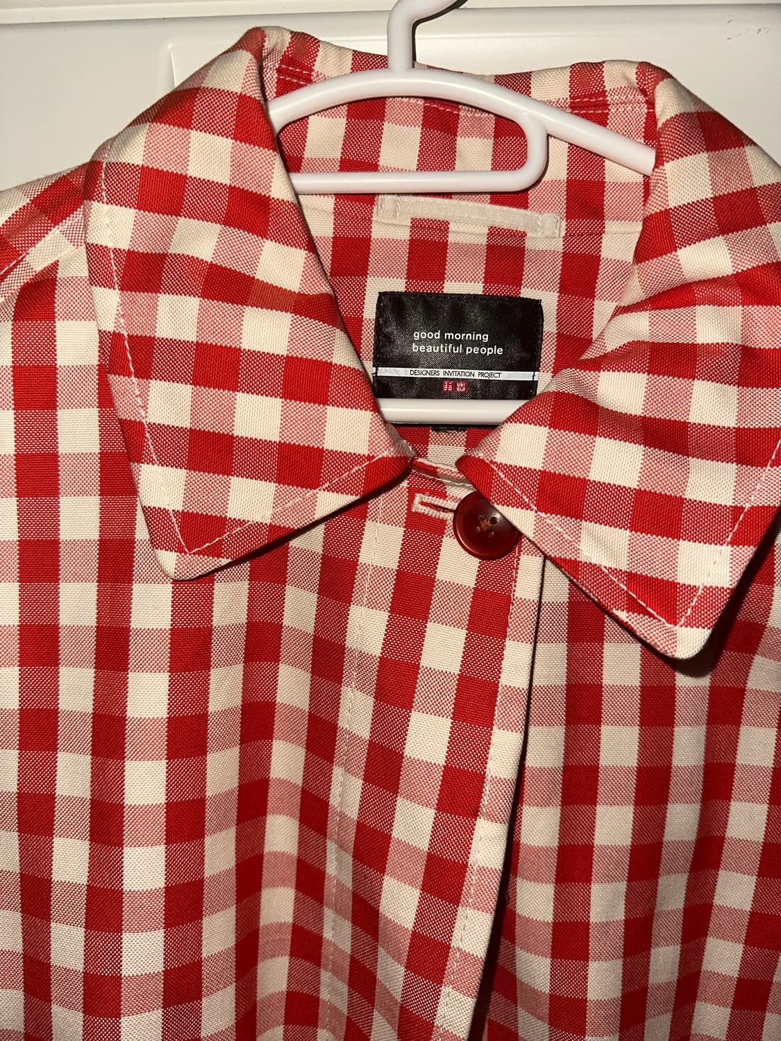 Uniqlo유니클로 레드 깅엄체크 코트 상품이미지3