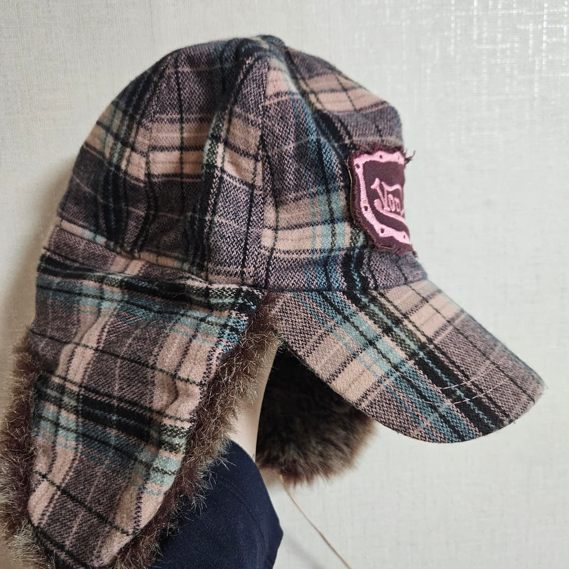 본더치 핑크체크 트루퍼햇 군밤 모자 상품이미지2