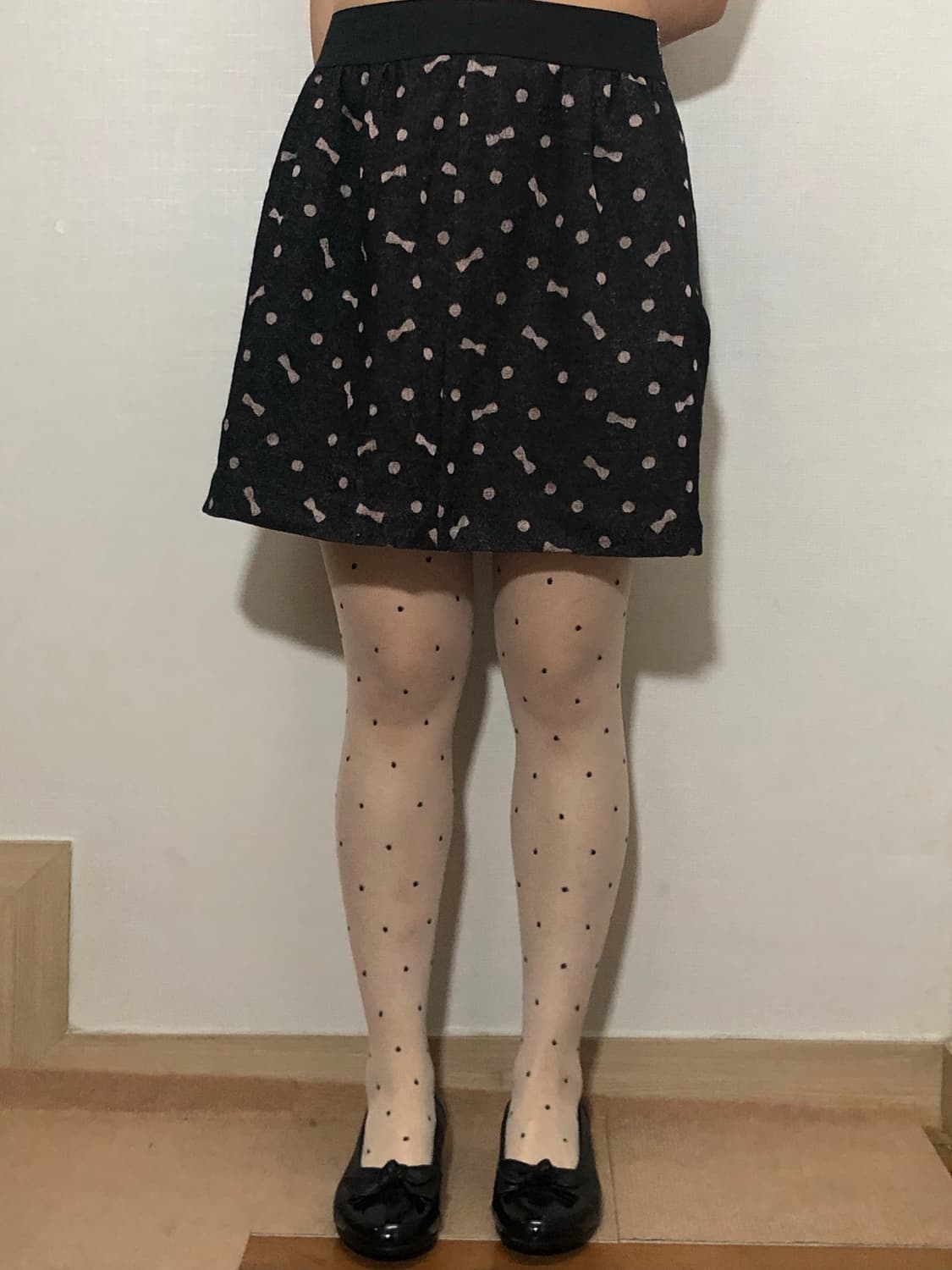 빈티지 블랙 리본 미니 스커트 상품이미지3