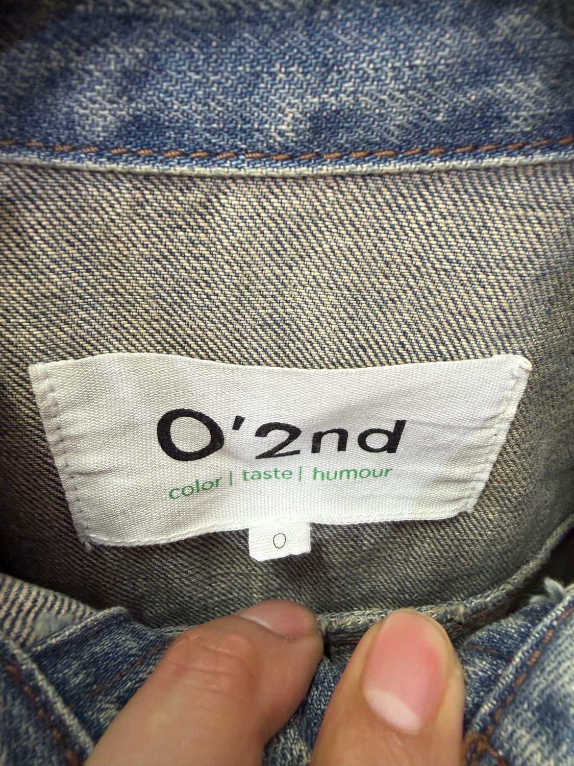 정품) O2ND 오즈세컨 한섬 자수 데님자켓 0(55) 상품이미지7
